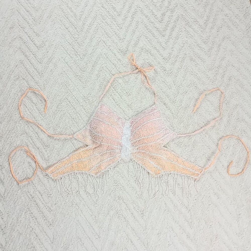 Y2K Ombre Beaded Sequin Butterfly Fairy Top